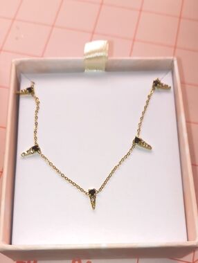 Gold Plated Spike Necklace